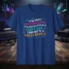 I'm Not Antisocial I'm Selectively Social There's A Difference quote on a blue t-shirt with colorful digital graphics