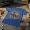 "I'm Not Old I'm Classic" text with a vintage red truck graphic on a blue t-shirt
