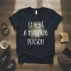 T-shirt with white text "I'm not a morning person" above a sleepy owl graphic