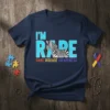 I'm Rare Rare Disease Awareness t-shirt featuring a zebra graphic and bold text