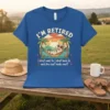 Retired cow in hammock design with text "I'm Retired I don't want to, I don't have to, and you can't