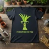 I'm Rooting For You t-shirt design featuring a smiling leek character wearing sunglasses and green typography