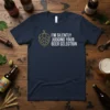 Navy t-shirt with white text "I'm Silently Judging Your Beer Selection" and a gold hop graphic