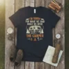 I'm Sorry For What We Said While We Were The Camper t-shirt with vintage camper graphic and campfire illustration