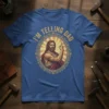 T-shirt with "I'm Telling Dad" text and Jesus graphic giving a thumbs up, humorous father gift