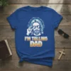 I'm Telling Dad t-shirt with Jesus wearing sunglasses and halo graphic, featuring bold text