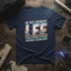 Navy t-shirt with bold metallic text "I'M THAT LEGENDARY LEE EVERYONE IS TALKING ABOUT" with neon accents