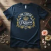 I'm Their Princess t-shirt design with a golden crown and ornate scrollwork, navy blue tee