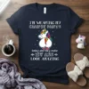 I'm Wearing My Cranky Pants T-Shirt with a grumpy unicorn graphic and humorous quote