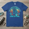 I'm a dog & scuba diving kind of girl text with a dog wearing scuba gear graphic on a blue