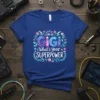 T-shirt with "I'm a Gigi What's Your Superpower" text and floral graphics