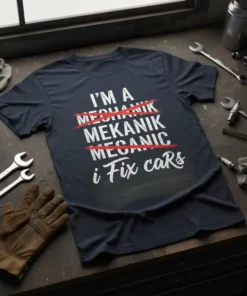 I'M A MECHANIК MEKANIK text design featuring bold typography on quality t-shirt