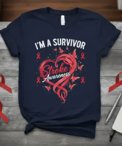 I'm a Survivor Stroke Awareness creative graphic design printed on comfortable cotton t-shirt