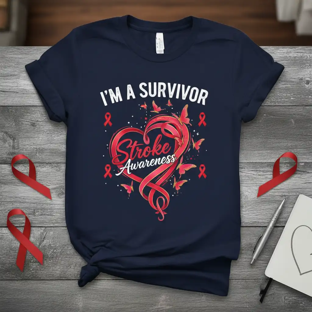 I'm a Survivor Stroke Awareness stylish graphic printed on comfortable cotton fabric creating a standout t-shirt