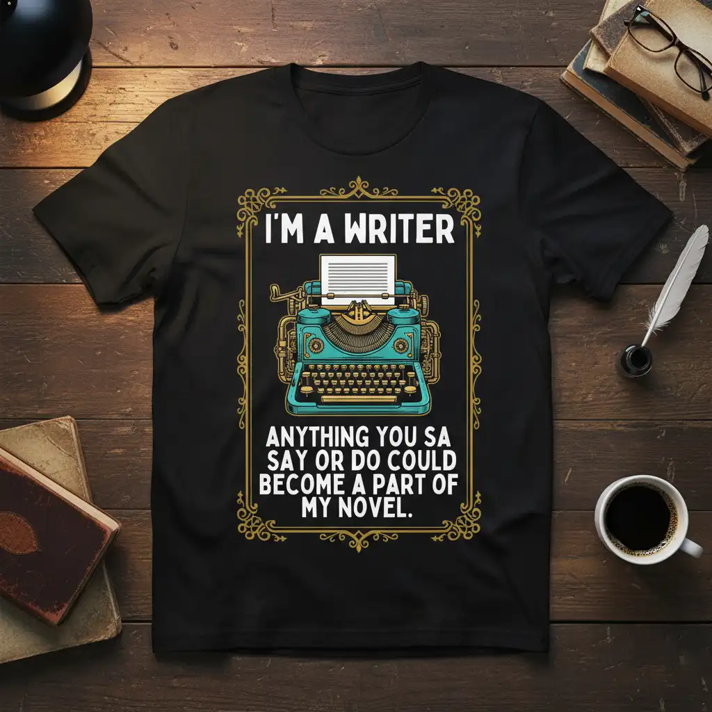 I'M A WRITER ANYTHING quote printed with stylish graphic on durable material t-shirt design