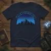 I'm An Outsider t-shirt with a silhouette of a person standing on a mountain peak under a starry night sky