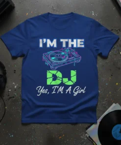 I'M THE DJ Yes, text design featuring eye-catching typography on quality t-shirt