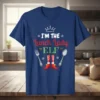 I'm the Lunch Lady Elf Christmas T-Shirt with festive fonts, snowflakes, holly, elf shoes, and cutlery graphics