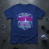 T-shirt with "I'm the Nicest BITCH You Will Ever Meet" quote in neon pink and blue typography, set against a
