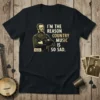 Black t-shirt with the quote "I'm The Reason Country Music Is So Sad" and a portrait of General William Tecumseh