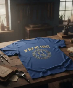 IN BEN WE TRUST. detailed graphic design printed on comfortable cotton t-shirt