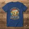 Vintage style t-shirt with text "In Bourbon Years I'm Just Getting More Delicious" and a glass of whiskey graphic