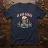 Navy t-shirt with "In Dog Beers I've Only Had One" text and a beer mug graphic with a paw print