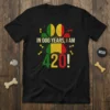 Black t-shirt with "In Dog Years, I Am 420!" text, paw print graphic, and dog bone accents