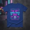 In My Double Digits Era 10th birthday version text with disco ball and floral graphics on a blue t-shirt
