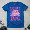 In My Double Digits Era text with smiley face graphic and peace signs, vibrant pink and blue design on a