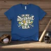 In My Softball Girl Era text design with softball bats and a baseball graphic on a blue t-shirt