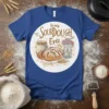 T-shirt with "In my Sourdough Era" text, featuring hand-drawn sourdough loaves, a starter jar, and flowers