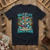 Christian quilting t-shirt with the text "In The Quilt Of Life Jesus Is The Stitch That Holds It Together" featuring