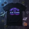 Incirlik 1958 Air Base Adana Turkey text design on a black t-shirt, vintage collegiate style, navy and pink neon glow