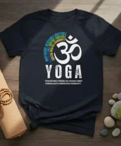 YOGA ACCESSIBLE ADAPTABLE INCLUSIVE text design featuring creative typography on quality t-shirt