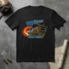 Incoming Furry Missile Dog Rocket T-Shirt design featuring a German Shepherd mid-flight on a rocket with flames