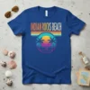 Indian Rocks Beach retro sunset design t-shirt with palm trees and colorful gradient stripes