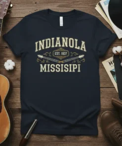 INDIANOLA MISSISIPI EST 1937 eye-catching graphic design printed on comfortable cotton t-shirt