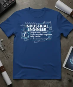 INDUSTRIAL ENGINEER Like a text design featuring detailed typography on quality t-shirt