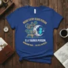 Inside Every Older Person Quote T-Shirt featuring a steampunk-style machine and a blue character on the moon, with the full