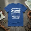 International Scout Built to Explore T-Shirt with vintage SUV graphic and text