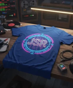 INTERSTELLAR SOUND RECORDS JSR text design featuring detailed typography on quality t-shirt