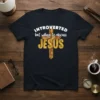 Introverted but willing to discuss JESUS Christian T-Shirt with a distressed cross graphic
