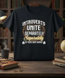 INTROVERTS UNITE SEPARATELY Separately text design featuring stylish typography on quality t-shirt