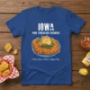 Iowa Pork Tenderloin Sandwich T-Shirt with quote "You're Gonna Need a Bigger Bun" and graphic of a large sandwich