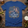 IPA Lot Lot When I Drink patriotic beer t-shirt design with American flag IPA graphic and hops illustration