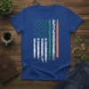 Distressed Irish American flag t-shirt with shamrocks and green, white, and orange stripes