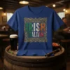Irish Italian heritage t-shirt design with green, white, and orange flag colors within an ornate gold frame