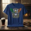 Eagle with Irish flag wings and "Irish Pride" text on a navy blue t-shirt