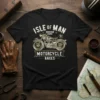 Vintage Isle of Man Mountain Course Motorcycle Races t-shirt featuring a classic motorcycle graphic and distressed text